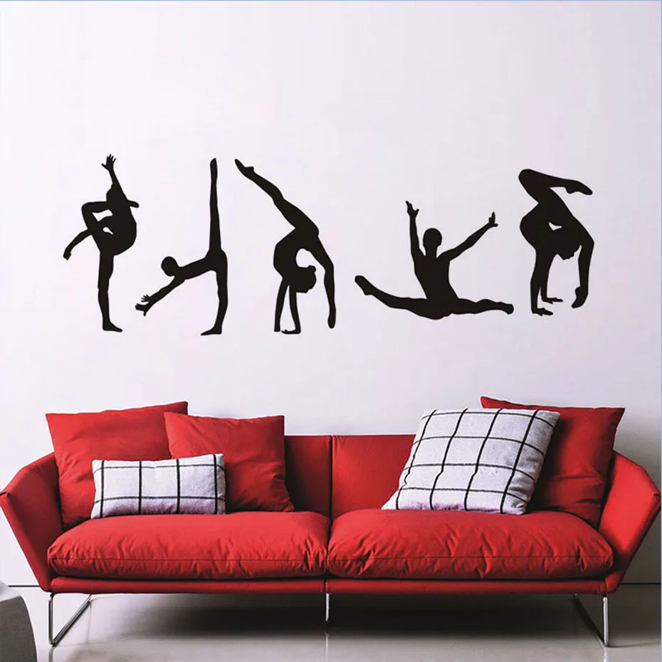 Classic 5 Gymnastics Pattern PVC Vinyl Wall Decal Modern Wall Sticker