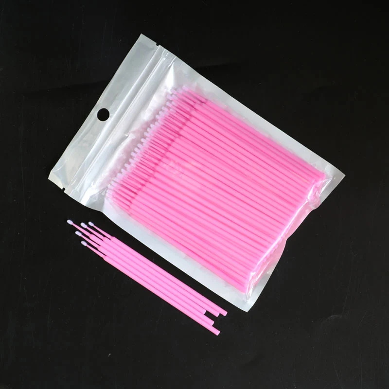 Aplicador de Extensão dos Cílios Semi Permanente Bordado Algodão Cotonetes Micro Escova Swab Lint Tatuagem Descartável Individuais 10*100 Pcs 5 de Extensão Dos Cílios Individuais