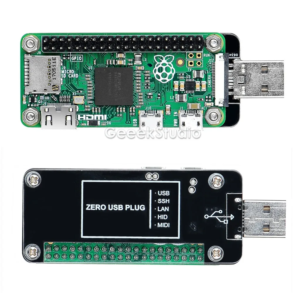 Модуль расширения USB Dongle Breakout Kit для Raspberry Pi Zero/Zero W(не включает), можно вставить как переднюю, так и заднюю сторону