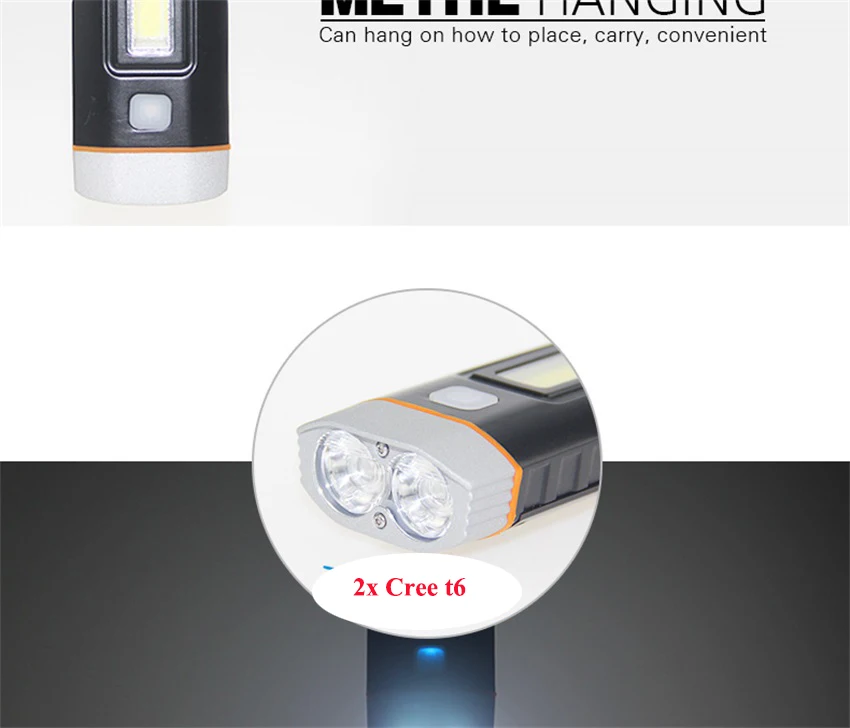 Walkfire велосипедный USB Перезаряжаемый светильник для велосипеда, передний руль, светильник, велосипедный головной светильник, внешний аккумулятор, магнитный свет, COB светильник