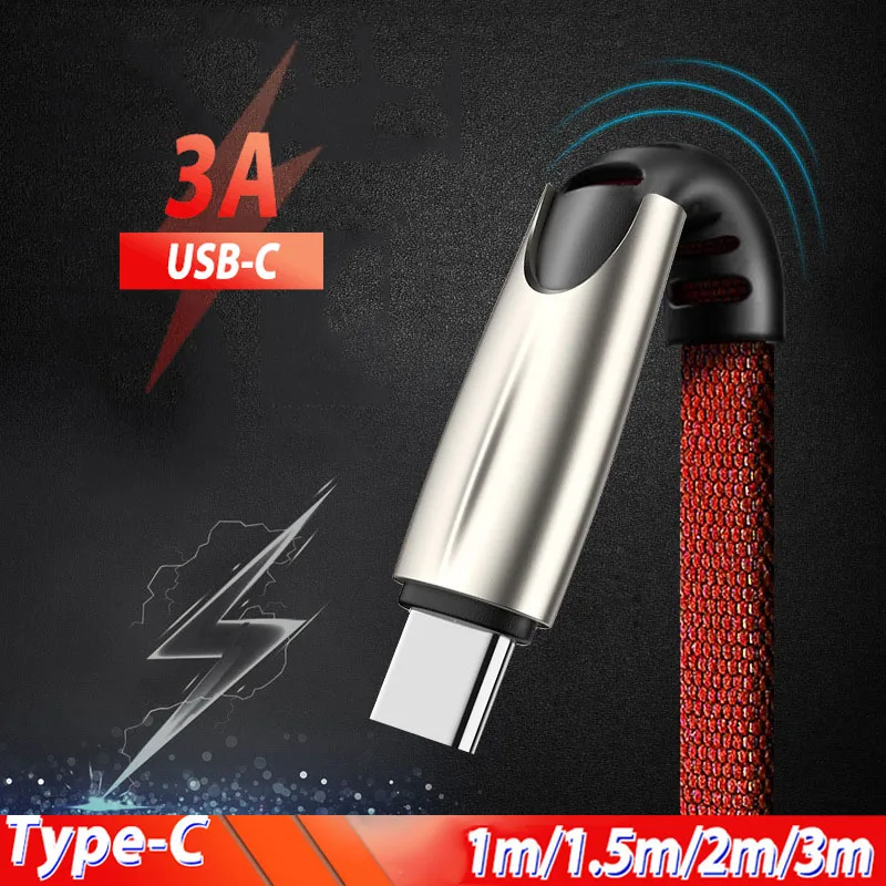 

1.5m/2m/3m Phone Charger Cable Type C Usb C Cable Fast Charge for Samsung Galaxy S8 S9 S10 Plus S10e Note 10 Cavo Usb Cabel Led