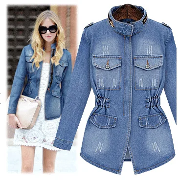 

Washed Vinatge Versatile Old Slim Women's Denim Jacket New Arrival