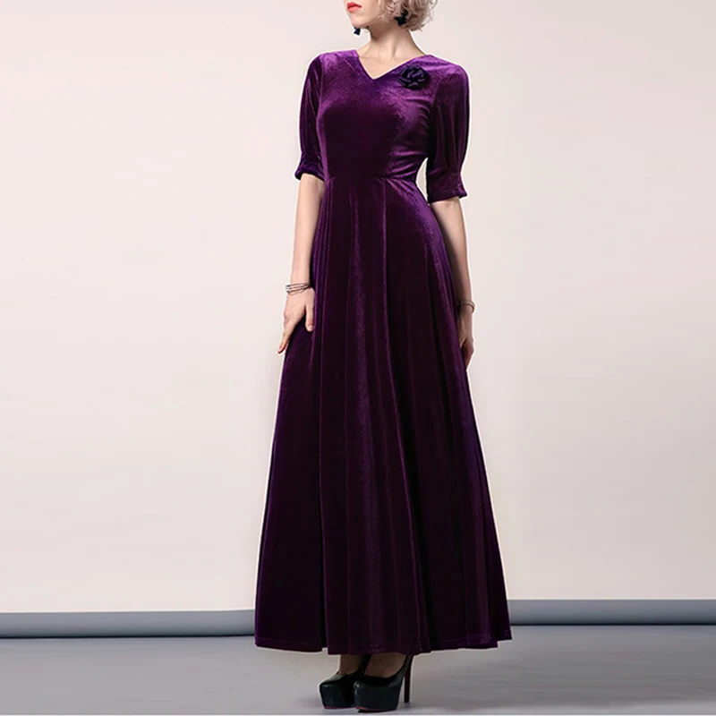 HIGH QUALITY New 2016 Russian Fashion 3XL Maxi Dress Women's Elegant V ...