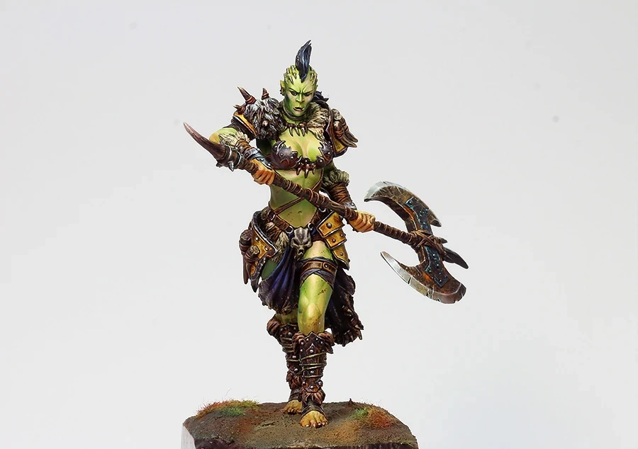 

1/24 Scale Fantasy Female Orc 75MM Unpainted Resin Model Kit figure Free Shipping