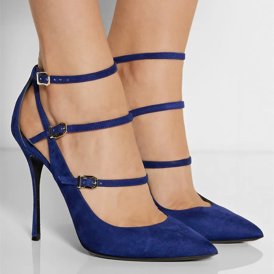 A Scamosciata Pic Partito Sapatos Modo Mulher Alto Scarpe Sexy Di Alta Pompe 2019 Tacco Della out as Gladiatore Pic As Pelle Fibbia Tacchi Punta Cut Cinghia rx0qY06w4
