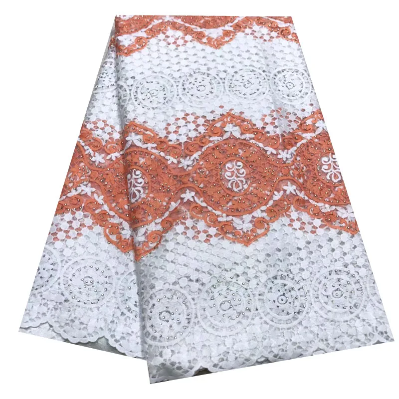 Tela de encaje africano estilo popular 120-135 cm de ancho para ropa y moda vendida por 5 yardas - 3