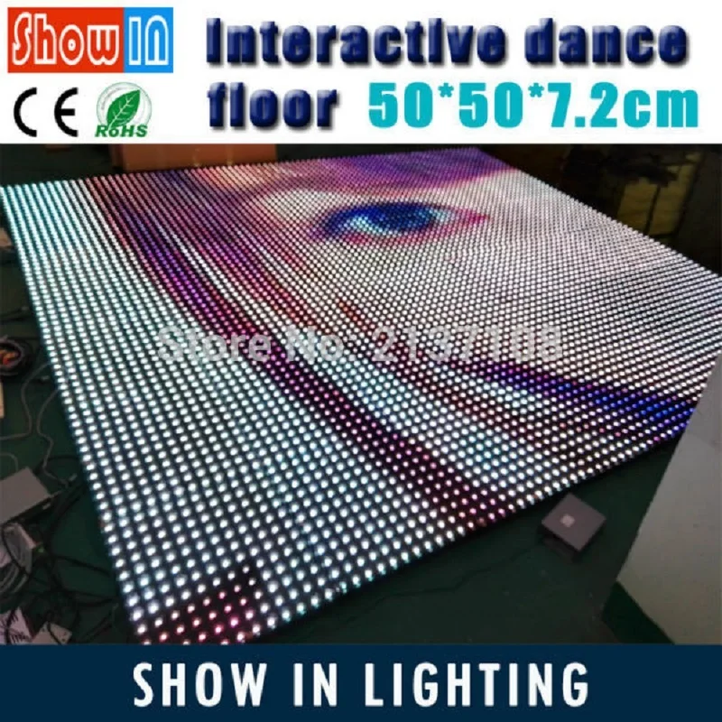 

12*12 Pixel LED Interactive Lighted Dance Floor 50*50CM DJ Disco Party Wedding Stage Lighting Equipment Free Shipping