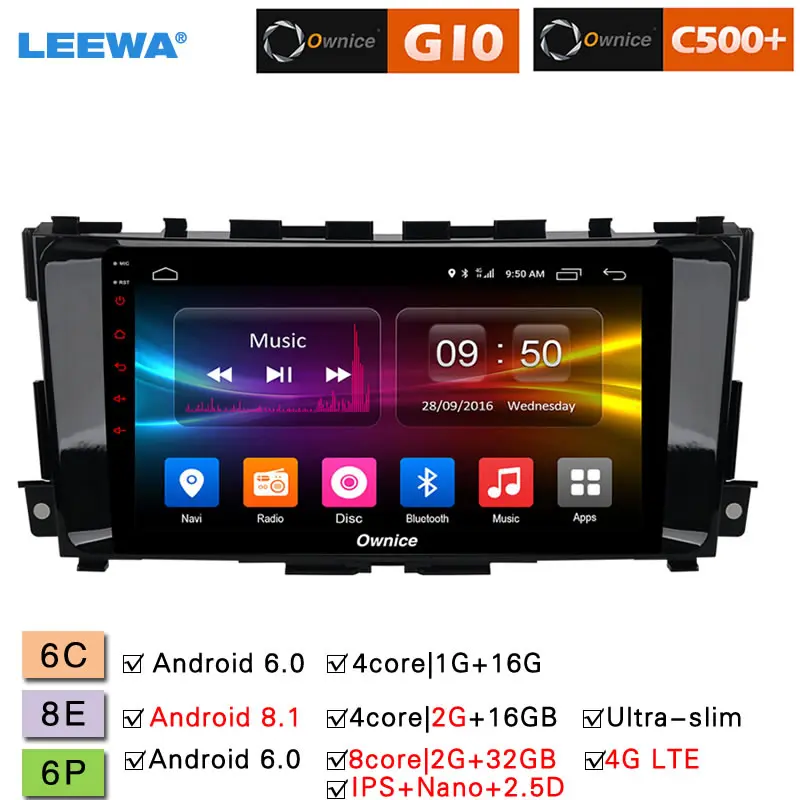 Discount LEEWA 9" 2.5D Nano IPS Screen Android 8.1 Octa Core/DDR3 2G/32G/4G LTE Car Media Player For Nissan Teana 2013 - 2016 0