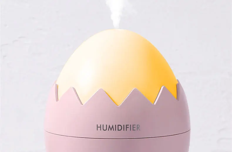 Kbaybo 400 мл большой емкости теплый Eggshell увлажнитель для воздуха с разъемом Micro USB с светодиодный вентилятор ночного света 3 в 1 для домашнего офиса