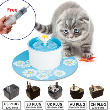 

110 220V Electric Cat Pet Fountain 1.6L Automatic Dog Cat Water Feeder Drinking Bowl Pet Drink Cat Water Dispenser Blue Green