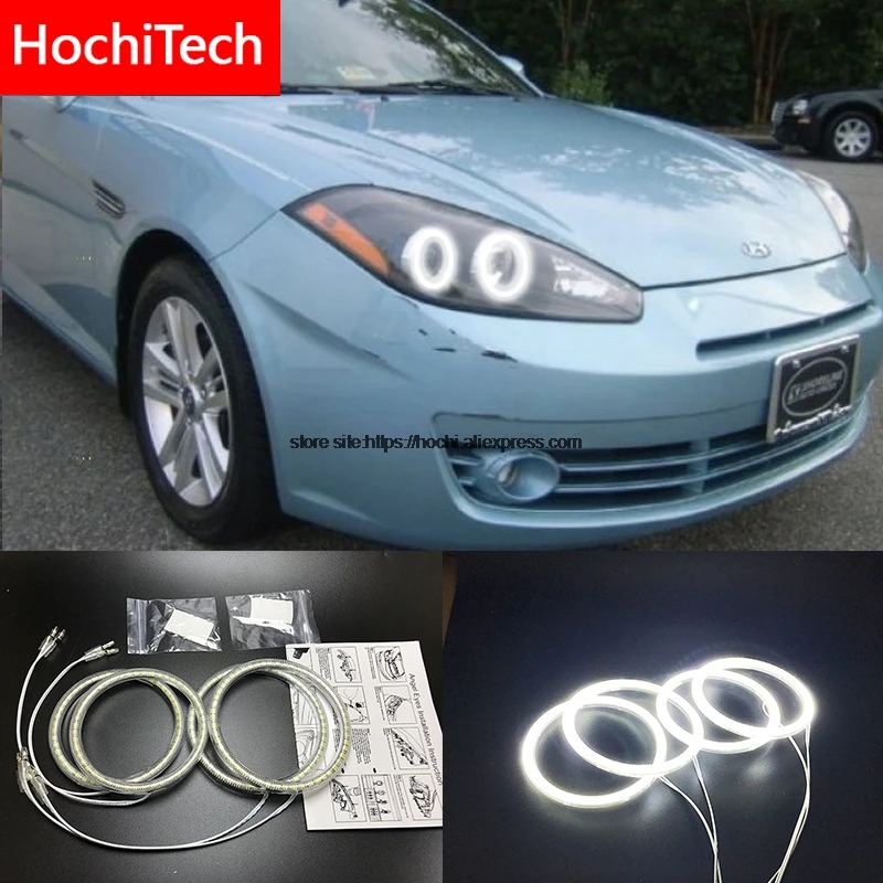 

HochiTech for Hyundai Tiburon GK FL2 Ultra bright SMD white LED angel eyes 2600LM 12V halo ring kit daytime running light DRL