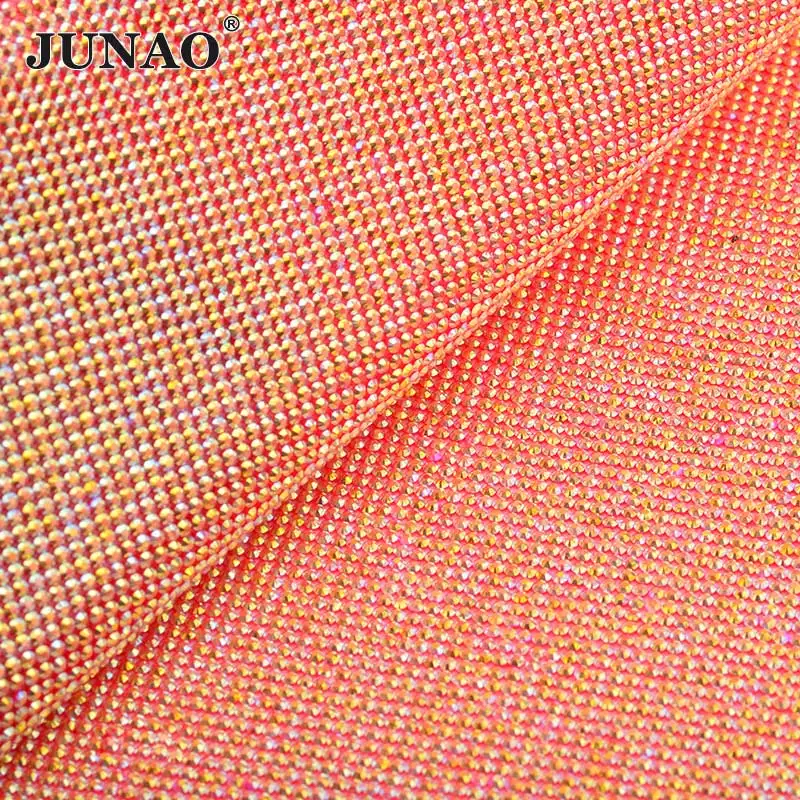 JUNAO 24x40 см 10 цветов самоклеющиеся Хрустальные ленты AB Стразы отделка стекло бусины аппликация скрапбук одежда со стразами кристаллами - Цвет: Red AB