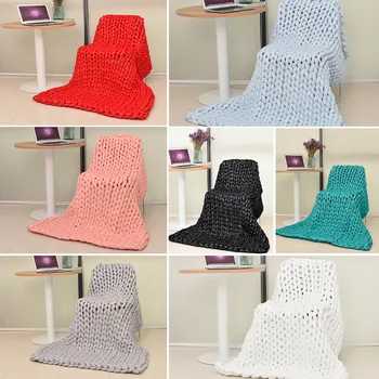 

New 7 Colors Ultra-thick Yarn Blanket Air-conditioner Quilt Sofa Blanket Hand Woven Large Carpet Wholesale