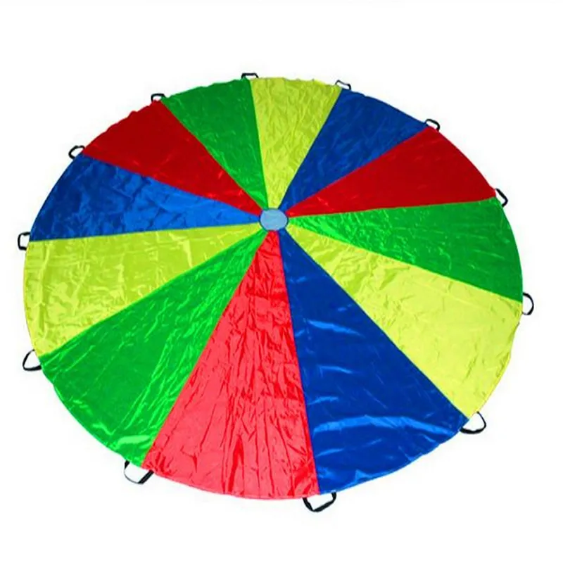 

Hot Sale 2m Child Outdoor Rainbow Umbrella Parachute Toy Kindergarten Parent-Child Umbrella Rally Amusement Park Playground