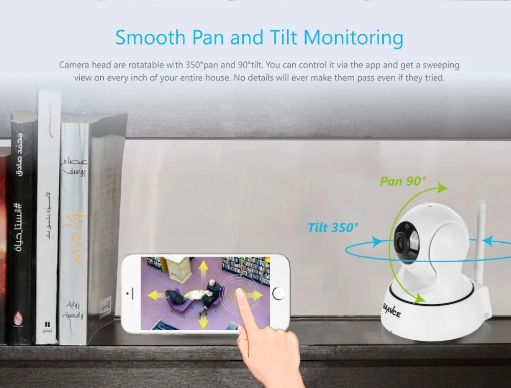 SANNCE Беспроводная ip-камера 720P с Wifi, домашняя ip-камера для безопасности, детский монитор, CCTV, Wi-Fi камера наблюдения