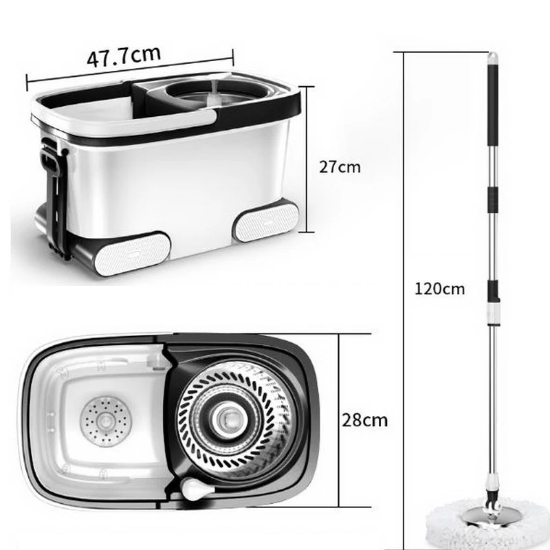 150216/Высокое качество швабры из нержавеющей стали/двойной привод Швабра для домашнего хозяйства ведро/автоматически вращается швабра/супер жесткий материал