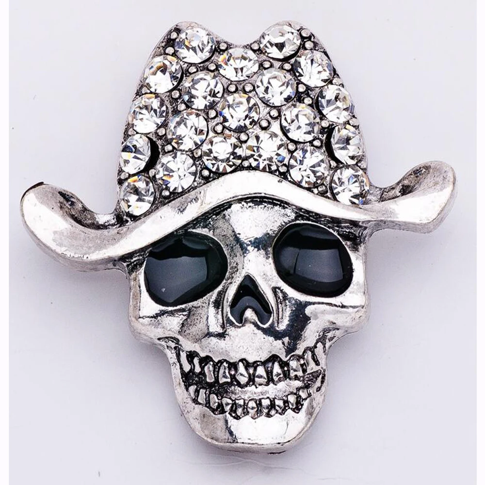 crystal skull brooches high quality smile skeleton head brooches pins