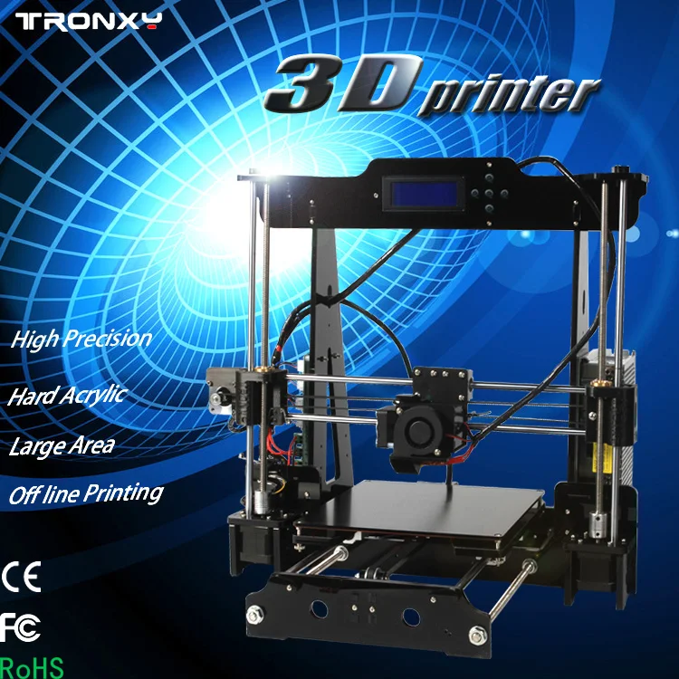 Acrylic 3D printer tronxy Reprap prusa i3 3D PRINTER filament*2 8GB sd card for gift