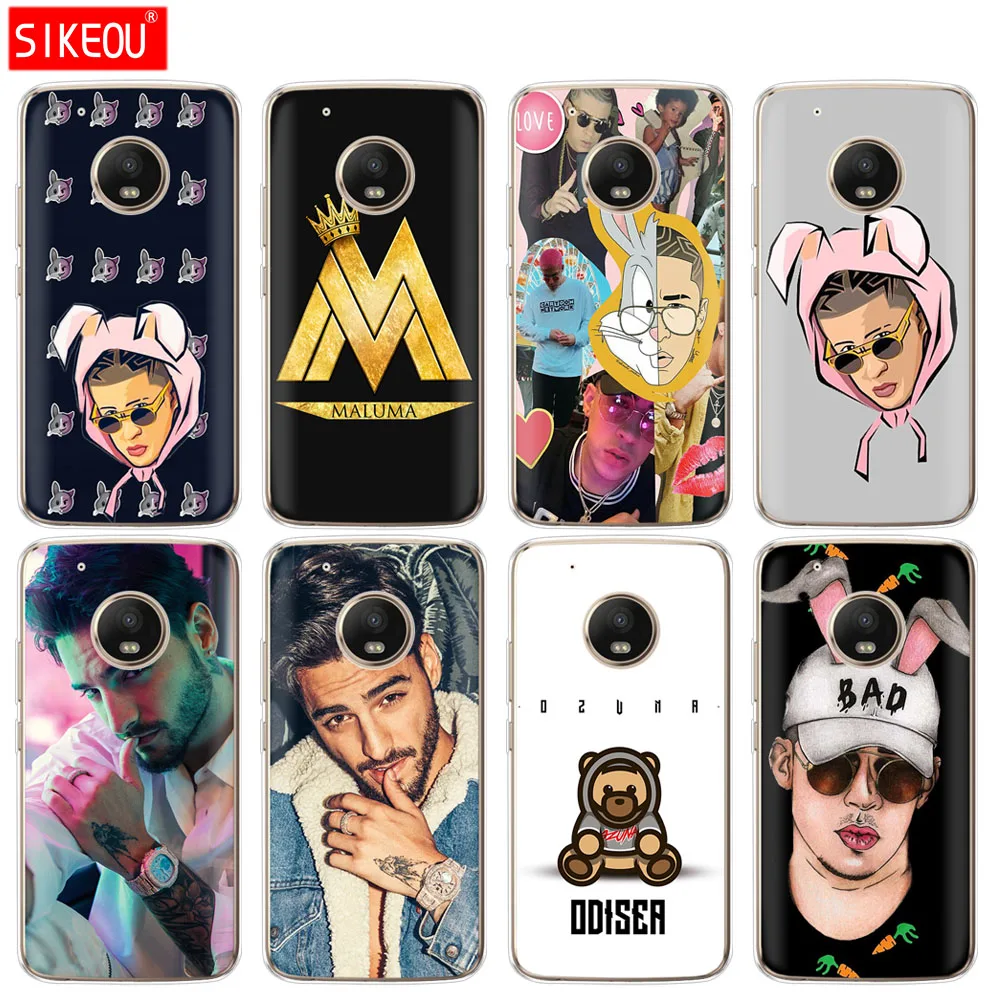 

silicone case phone cover For Motorola Moto G6 G5 G5S Z2 Z3 PLAY PLUS X4 E4 E5 C Bad Bunny Maluma Ozuna POP Hip Hop Rapper