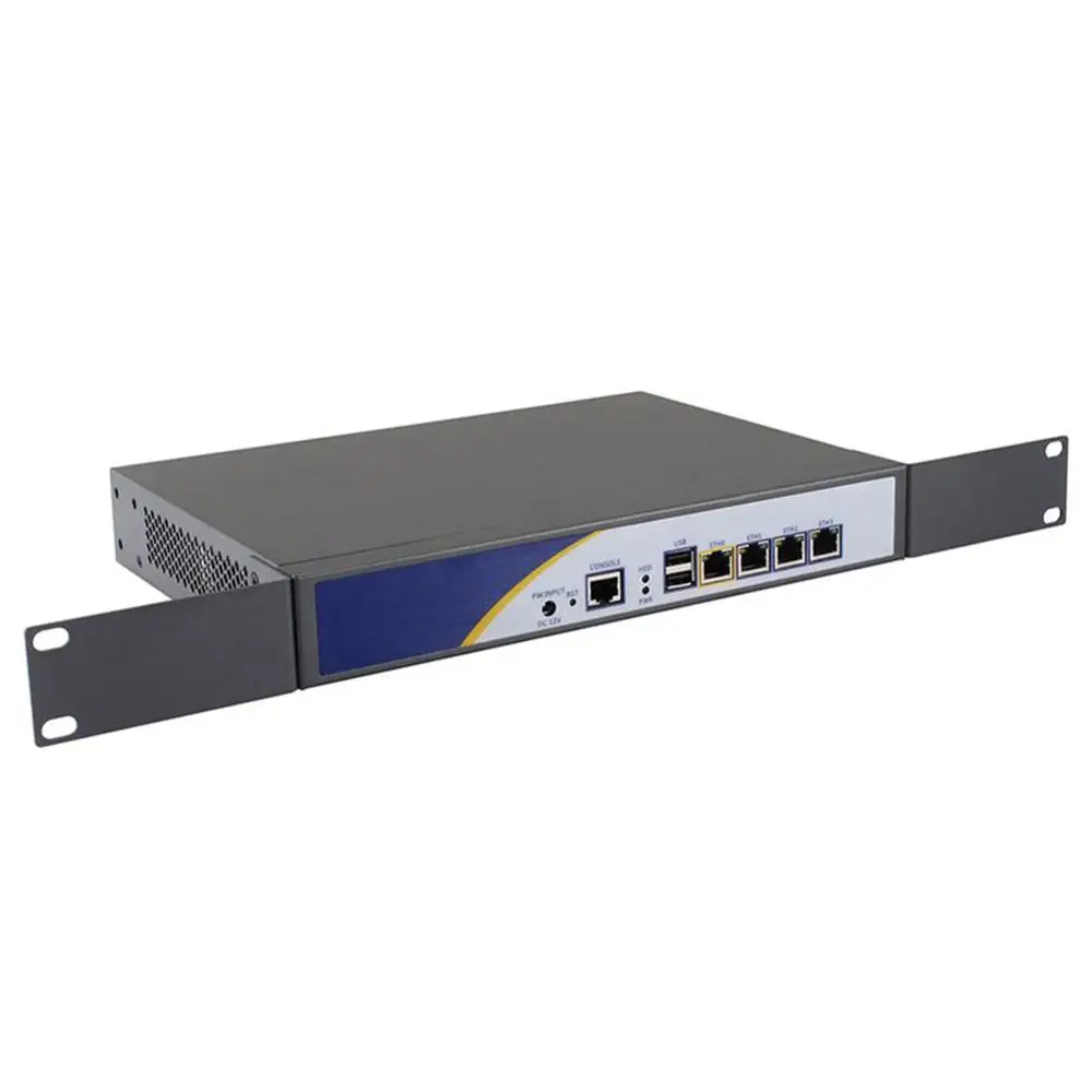 Брандмауэр Mikrotik Pfsense сети VPN Security Appliance маршрутизатора ПК Intel Atom D525, [HUNSN RS01], (4LAN/2USB2. 0/1COM/1VGA/вентилятор)