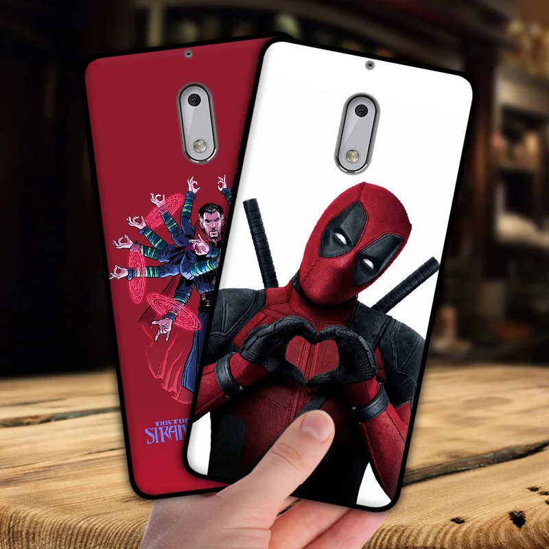 mosirui for Nokia 6 2017 case Marvel hero Deadpool Spiderman Black Panther Hulk Silicone soft shell black Matte Phone Case |
