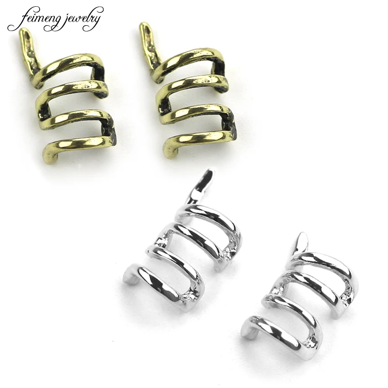 

Retro Earrings Earrings Clip Ear Expander Expander HipHop Style Antique Gold Sliver Alloy Ear Earrings For Women's Jewelry 1pair