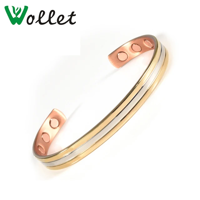 Wollet Jewelry Pure Copper Magnetic Bracelets Bangles Women Healing Wollet Jewelry Pure Copper Magnetic Bracelets Bangles Women Healing Energy Wide For Arthritis Pain