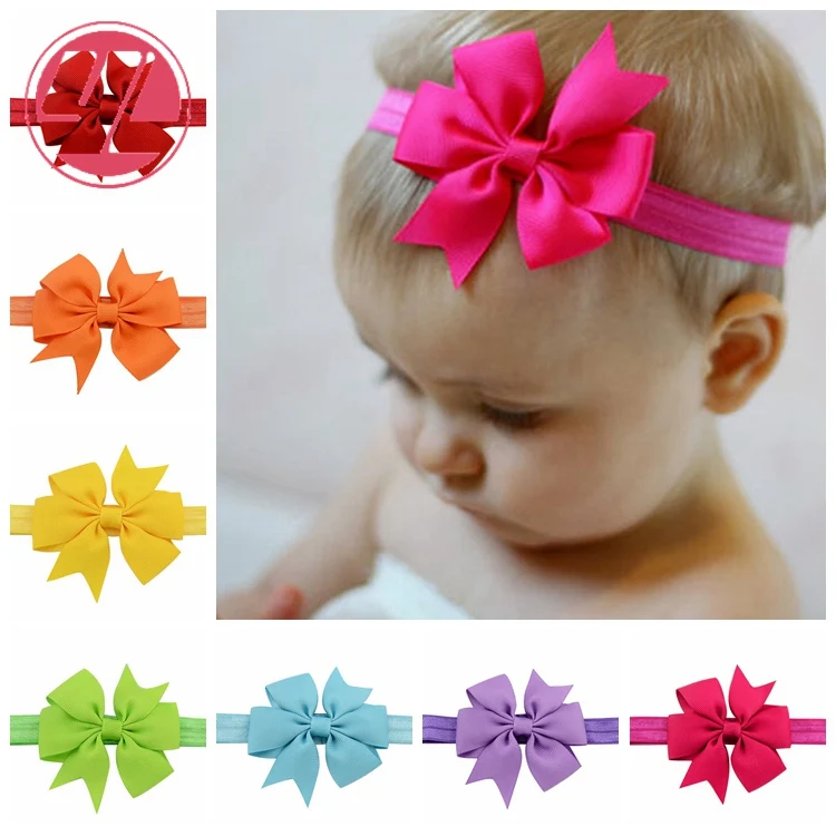 

3 Inch Fashion Cute Bow headband Chiffon Bowknot Headbands Solid Color Hair Accessories For Kids 567