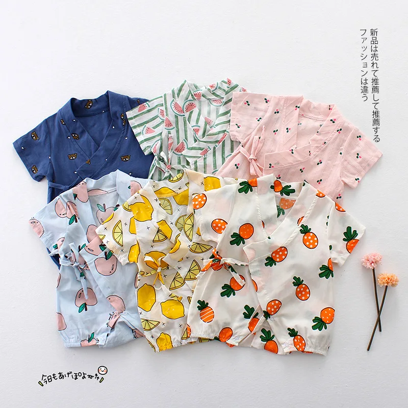 

Summer New 2018 Boys and Girls Baby Fruit Pattern Climbing Clothing for Infants Korean Version of The Jumpsuit Free Shipping