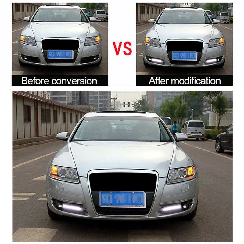 Roadot 2 шт. светодио дный Габаритные огни для Audi A6 C6 2005 2006 2007 2008 автомобилей DRL лампа с