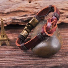 S510 ретро классические зимние сапоги из натуральной кожи Плетеный браслет Для мужчин манжета-коричневый B