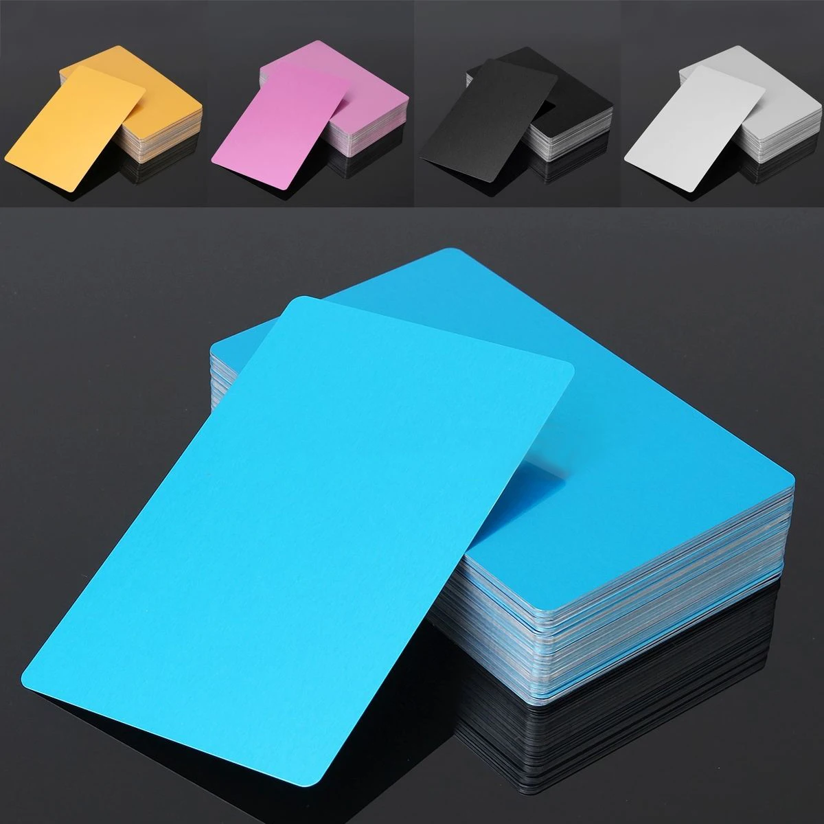 New 100pcs/set 86mm*54mm*0.22mm Blanks Laser Engraved Metal Business Mark Cards