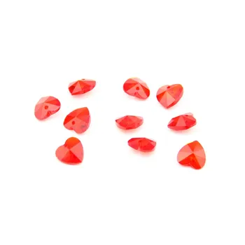 

2000 pieces Red Heat Shape 14mm Glass Beads Crystal Loose Beads Chandelier Prism Pendant Lighting Parts