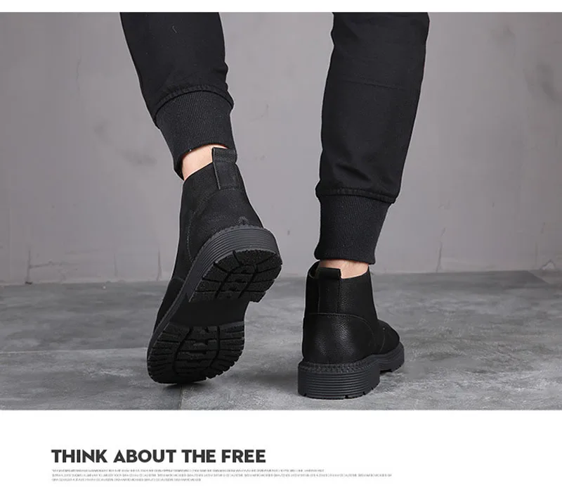 DESAI/мужские ботинки ручной работы из натуральной кожи; мужские осенние высокие ботинки; Новинка года; водонепроницаемые ботинки для улицы; модные черные военные ботинки