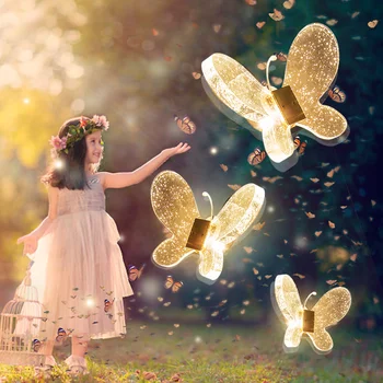 

Modern Creative Crystal Butterfly Wall lamps lights bathroom bedroom light led wall lights for home industrial decor lamp