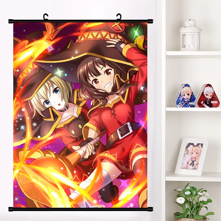 Anime Manga Konosuba God S Blessing On This Wonderful World Megumin Aqua Darkness Cosplay Wall Scroll Mural Poster Home Decor Aliexpress
