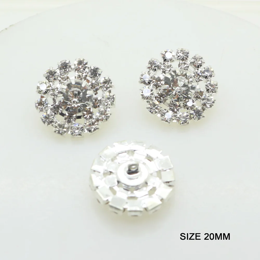 

ZMASEY Wholesale Shank Buttons 10pcs/set Silver Imitation Inlay Button For Clothing Diy Sewing Accessory Wedding