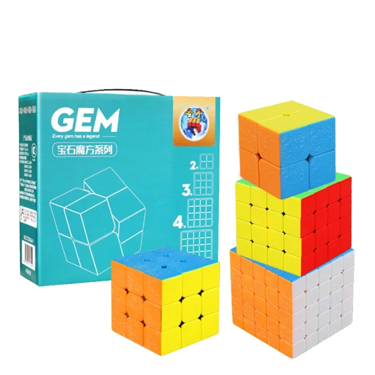 

MIPOZOR GEM Jewel Series SS 4pcs/Pack waterproof Stickerless Magic Speed Cube 2x2x2 3x3x3 4x4x4 5x5x5 Puzzle Educational toys