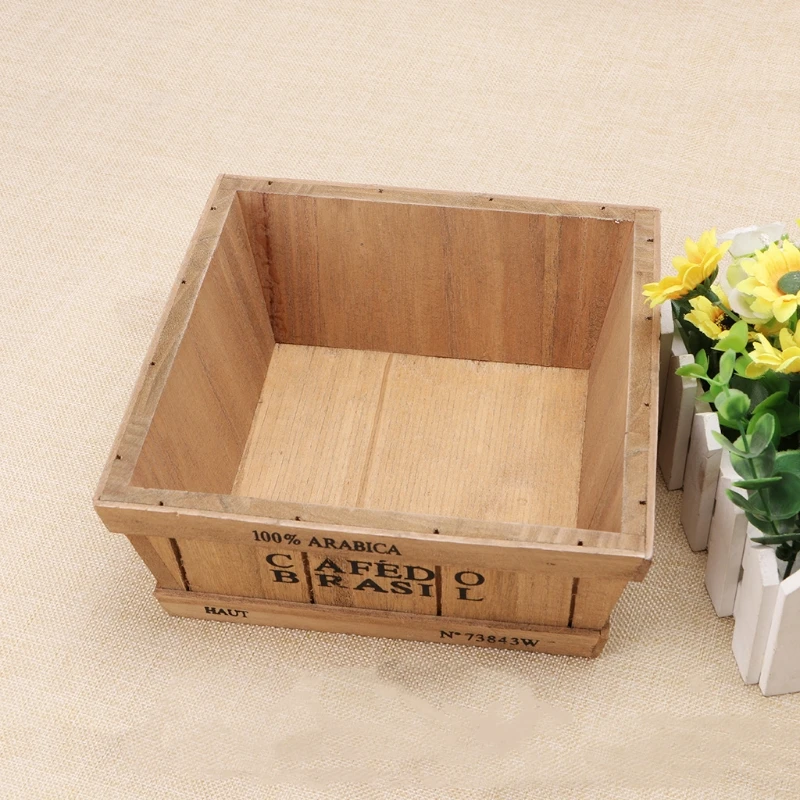 Деревянный горшок для растений суккулентов цветов трав коробочка окон садовый