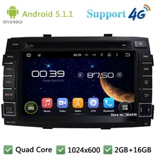 Quad Core 7″ 1024*600 2DIN Android 5.1.1 Car Multimedia DVD Player Radio USB FM BT DAB+ 3G/4G WIFI GPS Map For Kia Sorento 2011