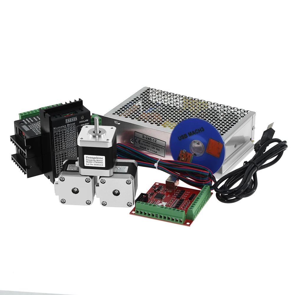 Nema17 двигатель 17hs8401 шаговый 42 + TB6600 драйвер двигателя MACN3 контроллер карты 12V30A