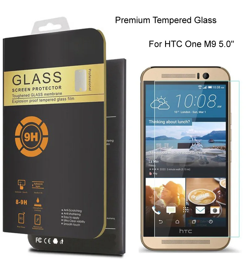 For HTC One M9 5.0&quot 0.26mm Premium Protective Film Tempered Glass M9+ Plus 5.2&quot Phone Screen Protector | Мобильные телефоны