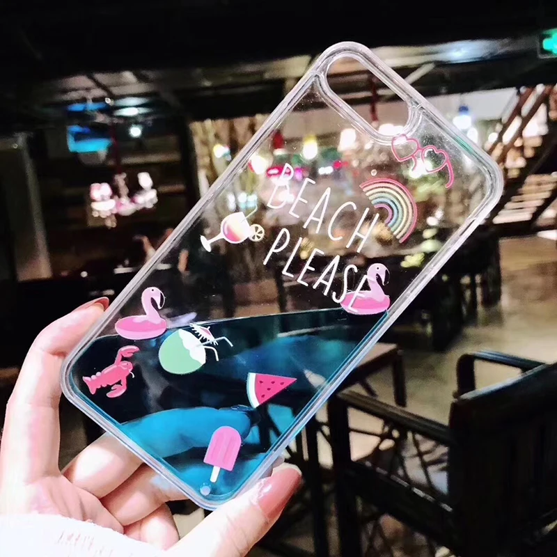 

Summer quicksand Flamingo hard Transparent phone case for Apple iphone 6 plus 7 7plus 8 10 8plus X XR XS MAX glitter cover coque