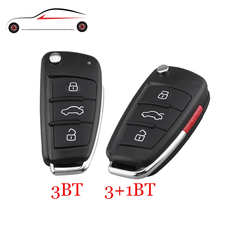 

GORBIN Brand 3Buttons Folding Remote Car key shell Case For Audi Q7 A3 A4 A6 A6L A8 TT Fob Case No logo