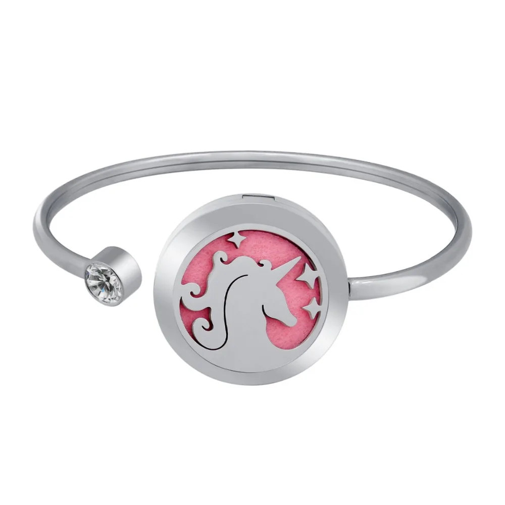 unicorn diffuser locket bracelets bangle VH01-5