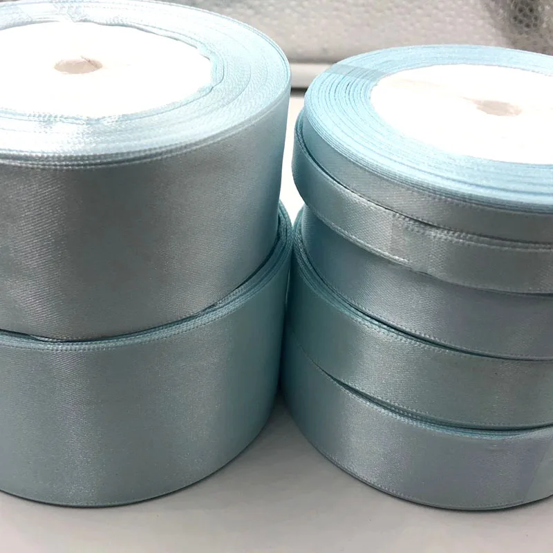 

Light Blue Silk Satin Ribbon with gold Wedding Party Decoration Gift Wrapping Christmas Apparel Sewing & Fabric gift Ribbon 13