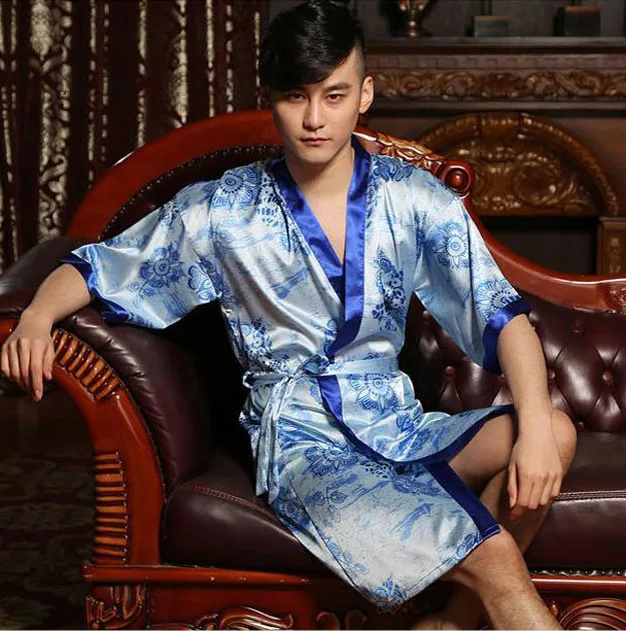 mens short kimono robe