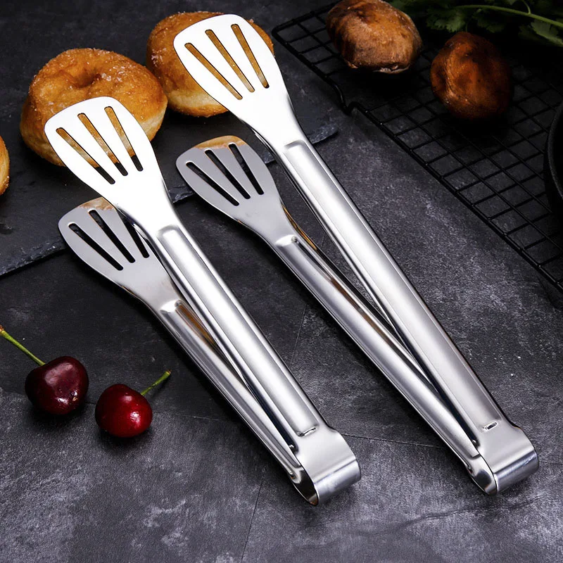 

9/12" Stainless Steel Kitchen Tongs BBQ Clip Food Tongs Pizza Bread Dessert Server Steak Salad Buffet Serving Clip Kitchen Tools