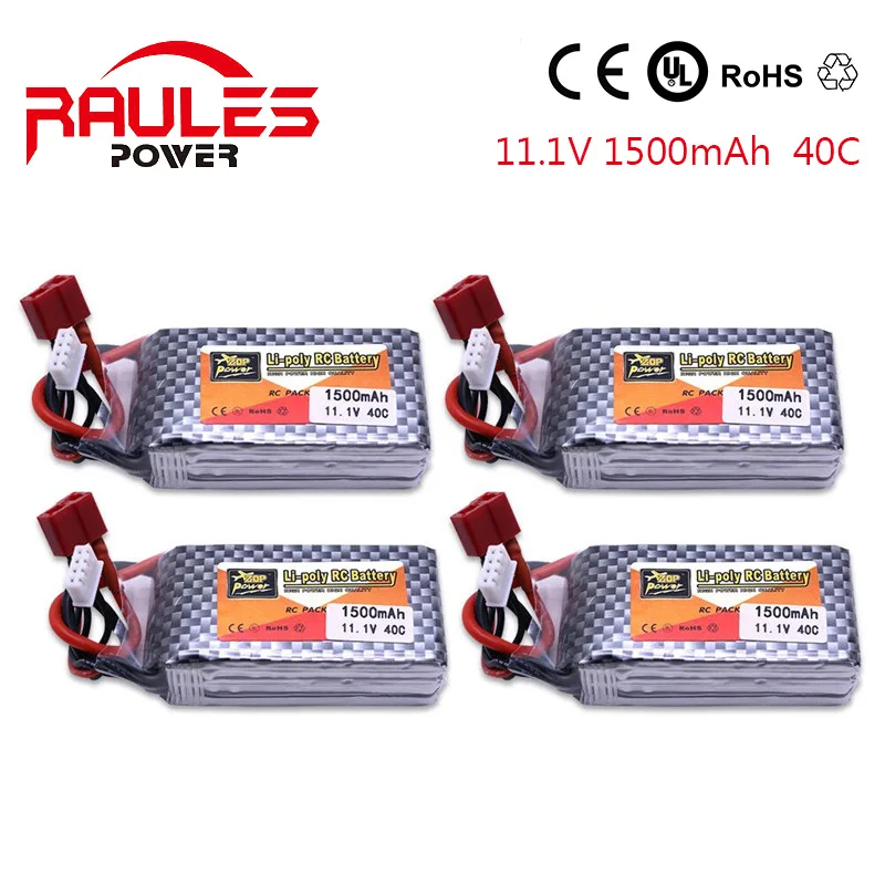 4 pcs11.1V 1500 MAh 3S 40C XT60 or T plug Lipo Battery Spina Per RC Quadcopter Drone Elicottero free shipping gift | Игрушки и хобби