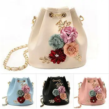 

2019 New Fashion Women Lady Shoulder Quilted Handbag Floral Handmade Faux Leather Cross Body Bag